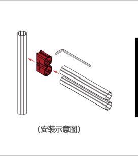 精益管90度雙排外扣連接配件安裝示意圖 精益管90度雙排外扣連接配件安裝示意圖